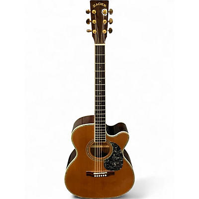 Used Zager zad-80CE OM/N Natural Acoustic Electric Guitar