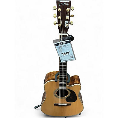 Used Zager zad 900ce Natural Acoustic Electric Guitar