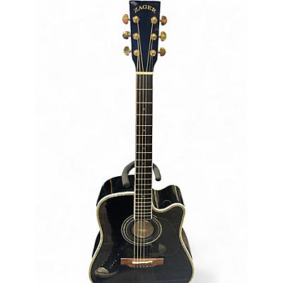 Used Zager zad80ce Black Acoustic Electric Guitar