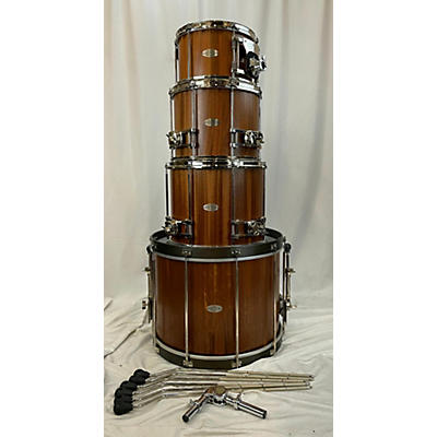 Used Zebra Drums 4 piece 1up 2 Down African Mahogany Mahogany Drum Kit