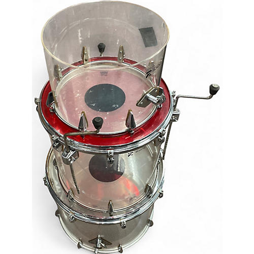 Used Zickos 3 Piece MODEL 400 ACRYLIC CLEAR Drum Kit CLEAR