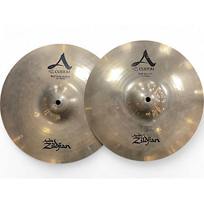 Used Zildjian 13in A Custom Hi Hat Pair Cymbal