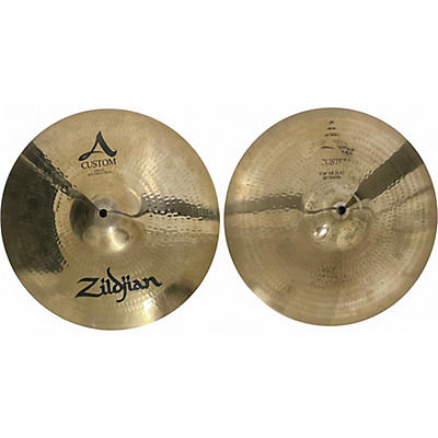 Used Zildjian 14.25in A Custom Hi Hat Pair Cymbal