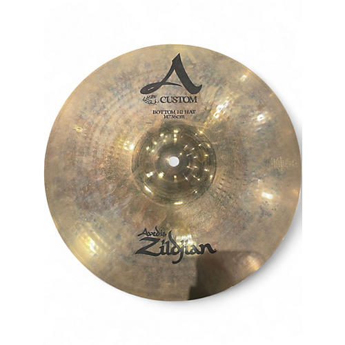 Used Zildjian 14in A Custom Hi Hat Bottom Cymbal 33