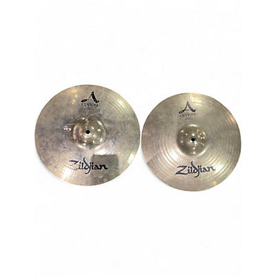 Used Zildjian 14in A Custom Hi Hat Pair Cymbal