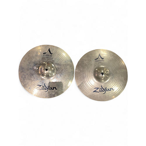 Used Zildjian 14in A Custom Hi Hat Pair Cymbal 33