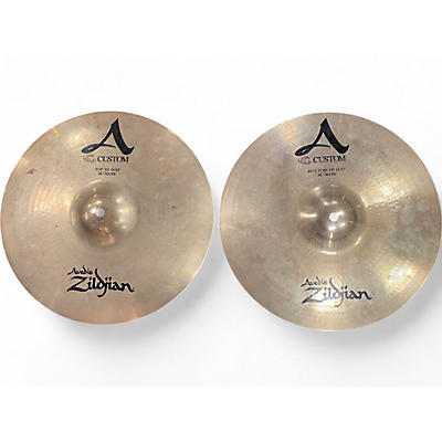 Used Zildjian 14in A Custom Hi Hat Pair Cymbal