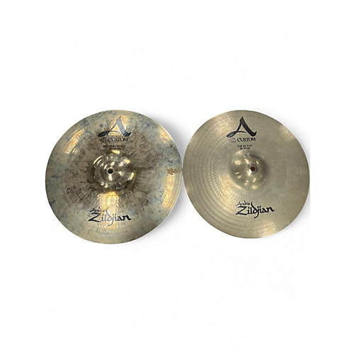 Used Zildjian 14in A Custom Hi Hat Pair Cymbal 33