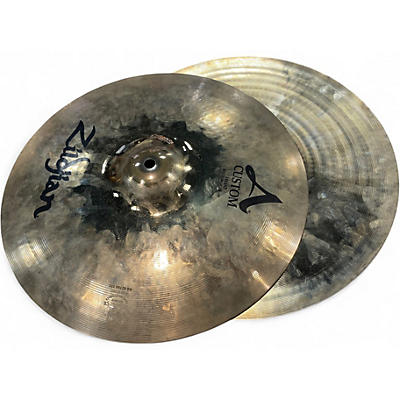 Used Zildjian 14in A Custom Hi Hat Pair Cymbal