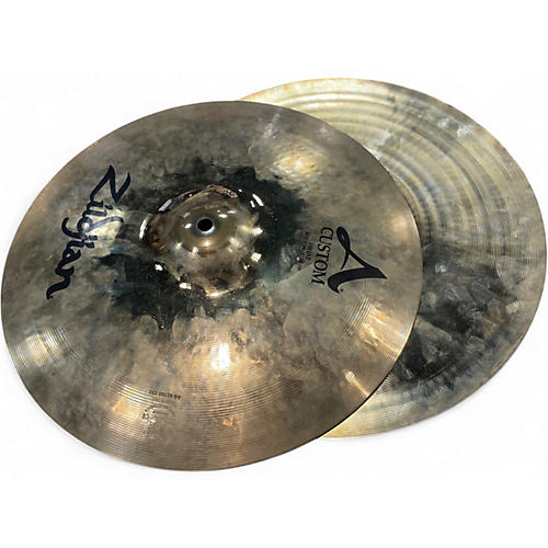 Used Zildjian 14in A Custom Hi Hat Pair Cymbal 33