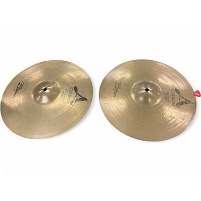 Used Zildjian 14in A Custom Hi Hat Pair Cymbal