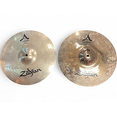 Used Zildjian 14in A Custom Hi Hat Pair Cymbal