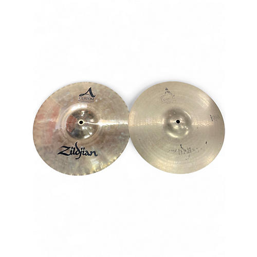 Used Zildjian 14in A Custom Hi Hat Pair Cymbal 33