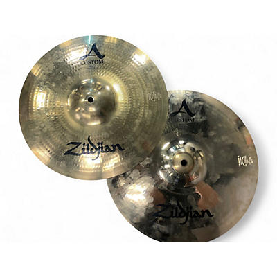 Used Zildjian 14in A Custom Hi Hat Pair Cymbal