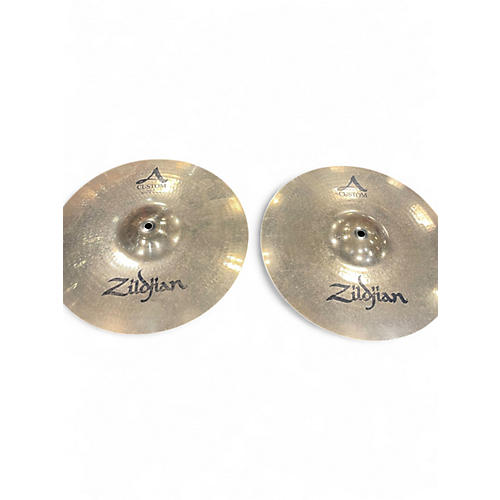 Used Zildjian 14in A Custom Hi Hat Pair Cymbal 33