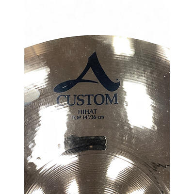 Used Zildjian 14in A Custom Hi Hat Pair Cymbal