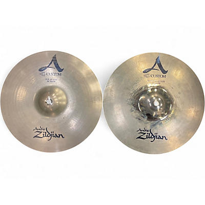 Used Zildjian 14in A Custom Hi Hat Pair Cymbal