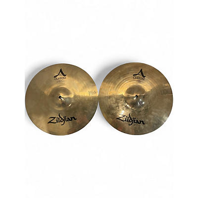 Used Zildjian 14in A Custom Hi Hat Pair Cymbal