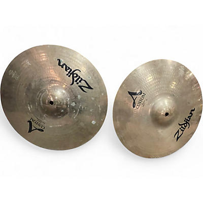 Used Zildjian 14in A Custom Hi Hat Pair Cymbal