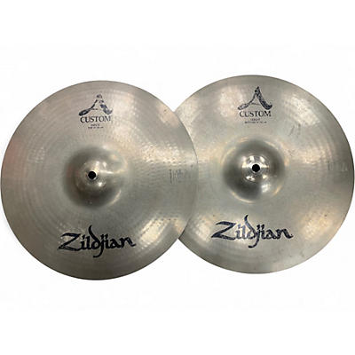 Used Zildjian 14in A Custom Hi Hat Pair Cymbal
