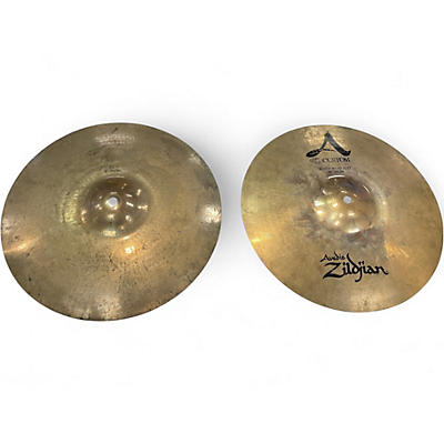 Used Zildjian 14in A Custom Hi Hat Pair Cymbal