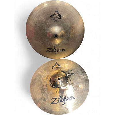 Used Zildjian 14in A Custom Hi Hat Pair Cymbal