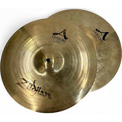 Used Zildjian 14in A Custom Hi Hat Pair Cymbal
