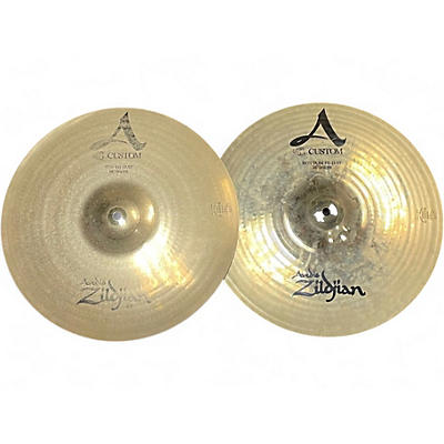 Used Zildjian 14in A Custom Hi Hat Pair Cymbal