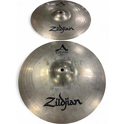Used Zildjian 14in A Custom Hi Hat Pair Cymbal