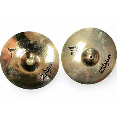 Used Zildjian 14in A Custom Hi Hat Pair Cymbal