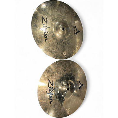 Used Zildjian 14in A Custom Hi Hat Pair Cymbal