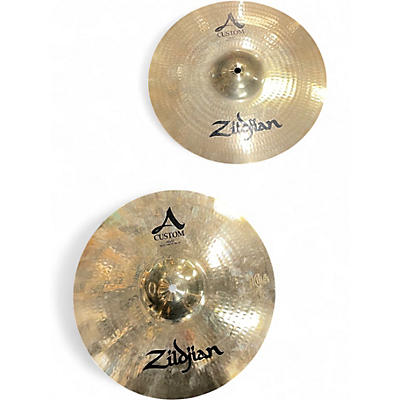 Used Zildjian 14in A Custom Hi Hat Pair Cymbal