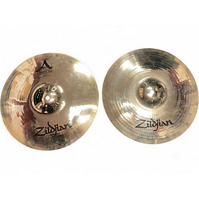 Used Zildjian 14in A Custom Hi Hat Pair Cymbal