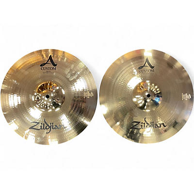 Used Zildjian 14in A Custom Hi Hat Pair Cymbal