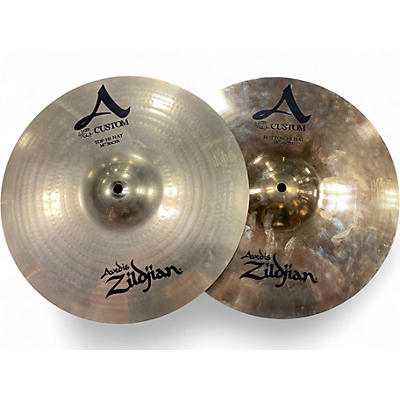Used Zildjian 14in A Custom Hihat Pair Cymbal