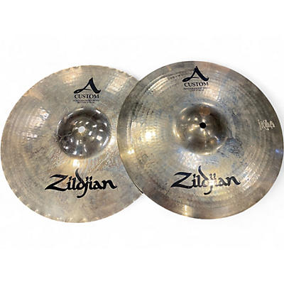Used Zildjian 14in A Custom Mastersound Hi Hat Pair Cymbal