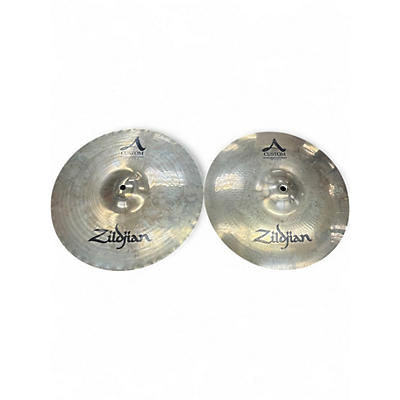 Used Zildjian 14in A Custom Mastersound Hi Hat Pair Cymbal