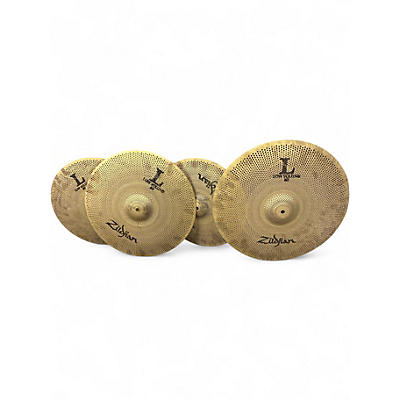 Used Zildjian 14in LOW VOLUME SET 14"HIHAT PAIR 16"CRASH 18"RIDE Cymbal