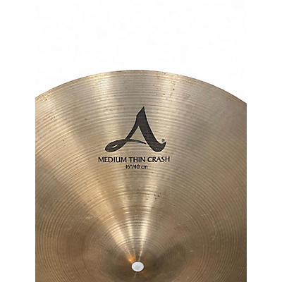 Used Zildjian 16in A CUSTOM MEDIUM THIN CRASH  Cymbal