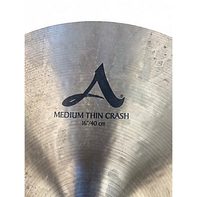 Used Zildjian 16in A Series Medium Thin Crash Cymbal