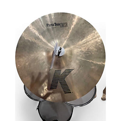 Used Zildjian 18in k paper thin crash Cymbal