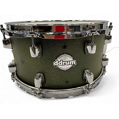 Used ddrum 13X7 Dominion Birch Olive Green Sparkle Drum