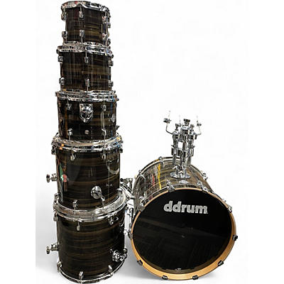 Used ddrum 6 Piece Dominion Birch Brushed Olive Metallic Drum Kit