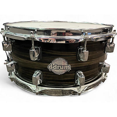 Used ddrum 6.5X14 DOMINION MAPLE SNARE BRUSHED OLIVE METALLIC Drum