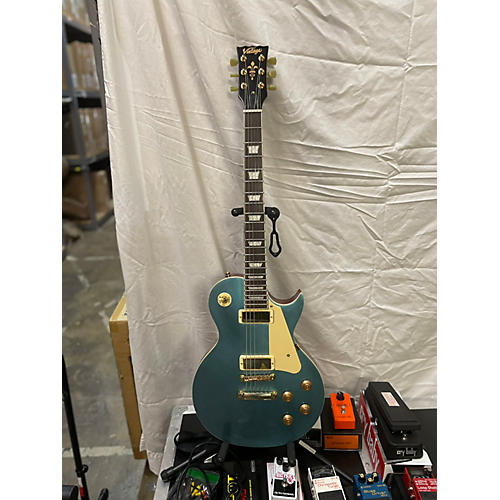 Vintage V100m Solid Body Electric Guitar Blue