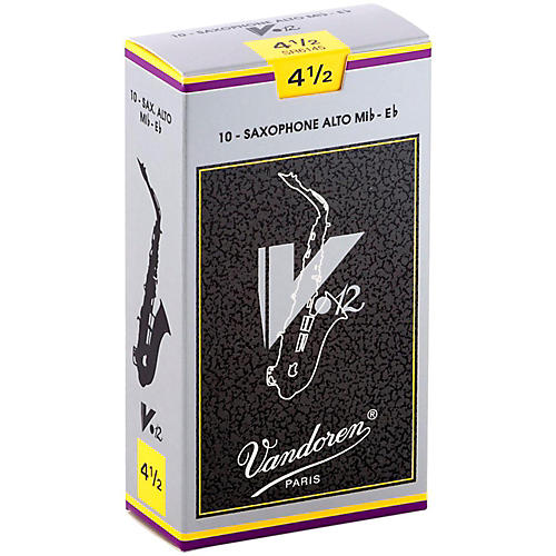 Vandoren V12 Alto Saxophone Reeds Strength 4.5, Box of 10