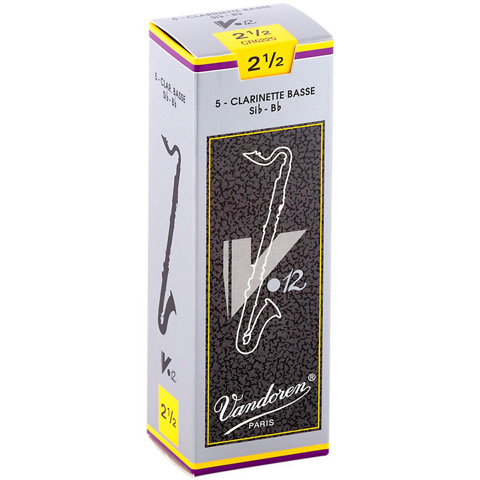 Vandoren V12 Series Bass Reeds Strength 2.5, Box of 5