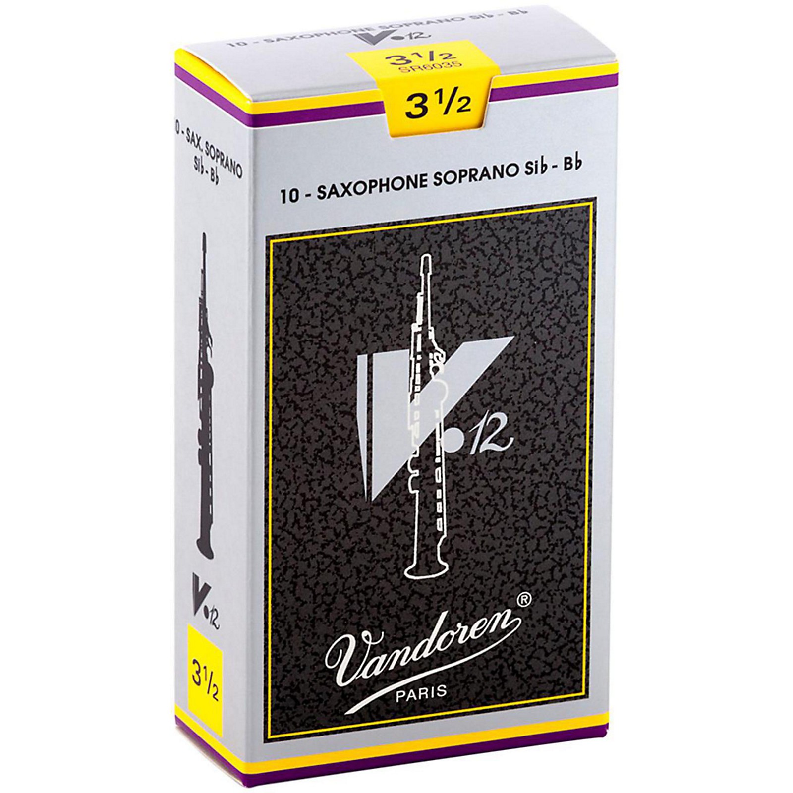 Vandoren V12 Series Soprano Saxophone Reeds Strength 3.5, Box of 10