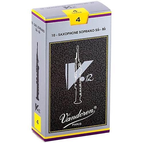 Vandoren V12 Series Soprano Saxophone Reeds Strength 4, Box of 10