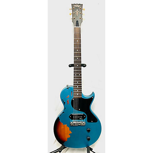 Vintage V120 Solid Body Electric Guitar Metallic Blue